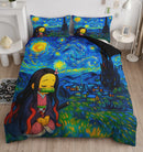 Nezuko Chill Starry Night Bedding Set