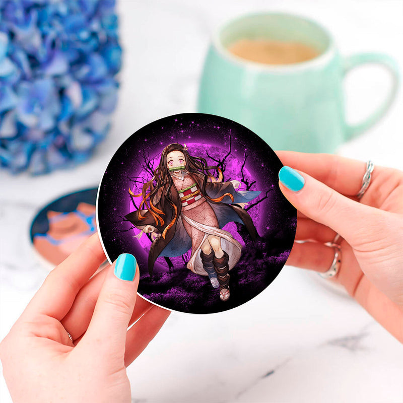 Nezuko Moonlight Ceramic Decor Coaster - Gift Idea