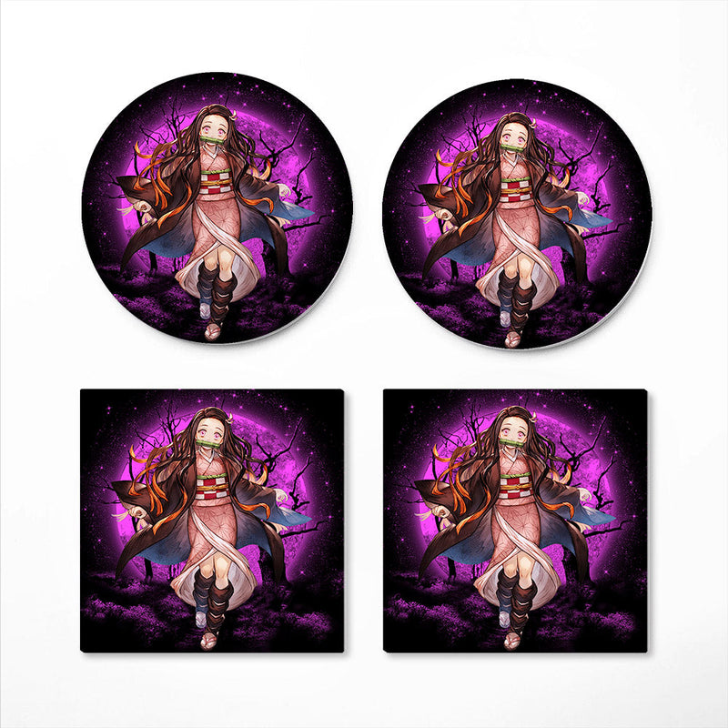 Nezuko Moonlight Ceramic Decor Coaster - Gift Idea