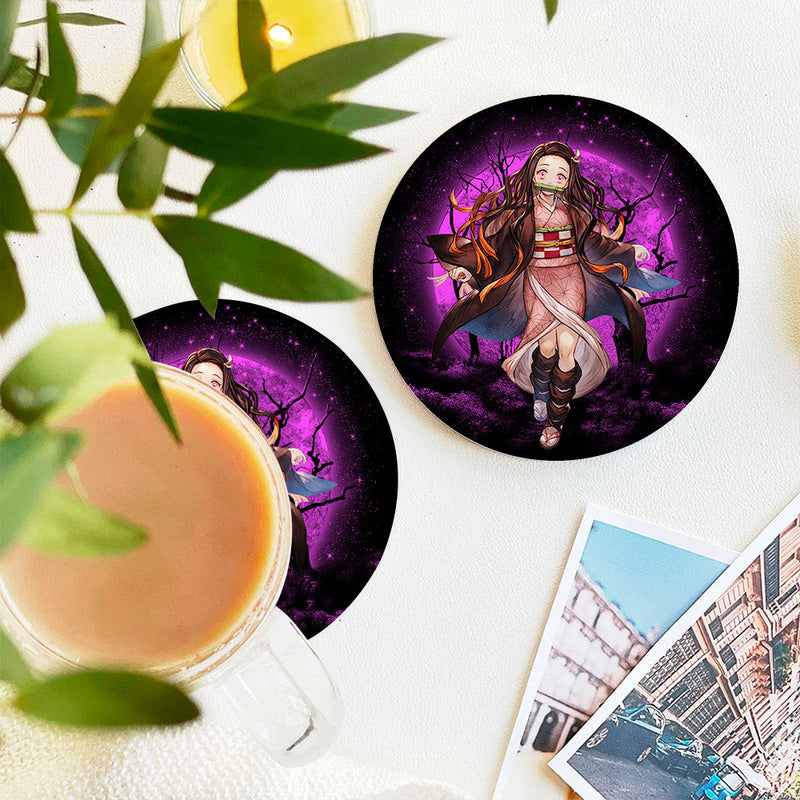 Nezuko Moonlight Ceramic Decor Coaster - Gift Idea