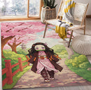 Nezuko Cherry Blossom Demon Slayer Rectangular Area Rug