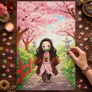 Nezuko Cherry Blossom Demon Slayer Jigsaw Puzzle