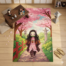 Nezuko Cherry Blossom Demon Slayer Rectangular Area Rug