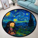 Nezuko Chill Starry Night Carpet Round Rug