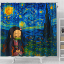 Nezuko Chill Starry Night Shower Curtain