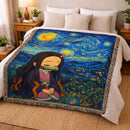 Nezuko Chill Starry Night Woven Throw Blanket