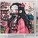 Nezuko Demon Slayer Japan Ink Style Shower Curtain
