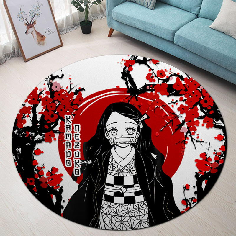Nezuko Demon Slayer Japan Style Round Rug