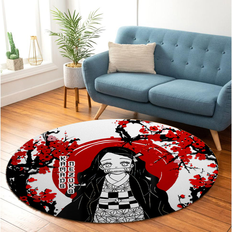 Nezuko Demon Slayer Japan Style Round Rug