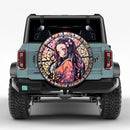 Nezuko Stained Glass Demond Slayer Anime Jeep Car Spare Tire Cover
