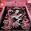 Nezuko Pink Demon Slayer Woven Throw Blanket