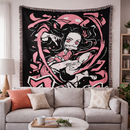 Nezuko Pink Demon Slayer Woven Throw Blanket