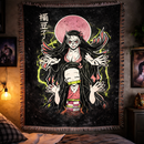 Nezuko Kamado From The Anime Demon Slayer Woven Throw Blanket