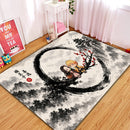 Nezuko x Zenitsu Demon Slayer Japan Ink Style Rectangular Area Rug