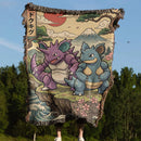 Nidoking Nidoqueen Pokemon Japan Style Woven Throw Blanket