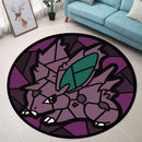 Nidoran Pokemon Stained Glass Round Rug