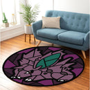 Nidoran Pokemon Stained Glass Round Rug