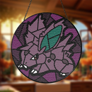 Nidoran Pokemon Round Stained Glass Suncatcher