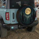 Night Forset Full Moon Car Spare Tire Cover With Camera Hole