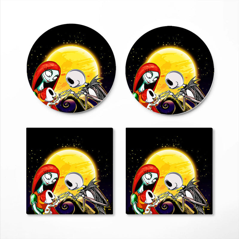 Nightmare Before Christmas Family Ceramic Decor Coaster - Gift Idea