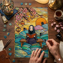 No Face Studio Ghibli Stained Glass Jigsaw Puzzle