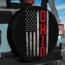 OHIO American Flag Car Spare Tire Cover