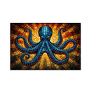 Octopus Dark Stained Glass Jigsaw Puzzle