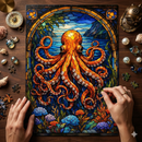 Octopus Stained Glass Jigsaw Puzzle