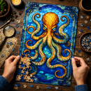 Octopus Stained Glass Jigsaw Puzzle