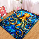 Octopus Stained Glass Rectangular Area Rug