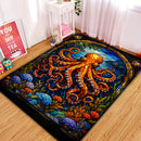 Octopus Stained Glass Rectangular Area Rug