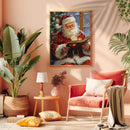 Santa Claus Reading Book - Living Room - Canvas Wall Art - Print - Wall Decor