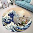 One Peace Anime The Great Wave Japan Round Rug