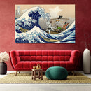 One Peace Anime The Great Wave Japan - Living Room - Canvas Wall Art - Print - Wall Decor