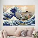 One Peace Anime The Great Wave Japan - Living Room - Canvas Wall Art - Print - Wall Decor