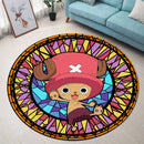One Piece Chopper Stained Glass Round Rug