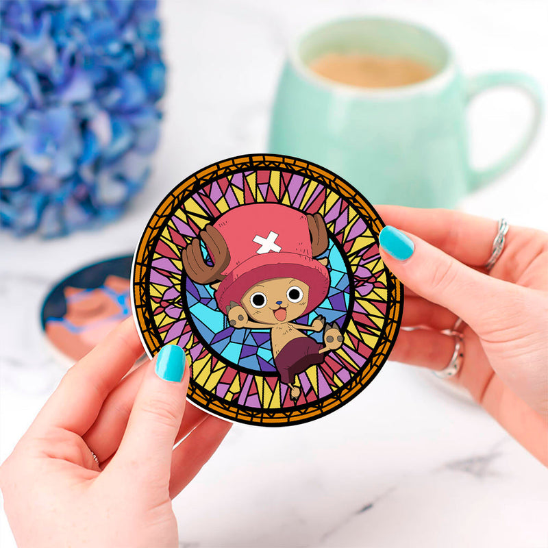 One Piece Chopper Stained Glass Decor Coaster - Gift Idea