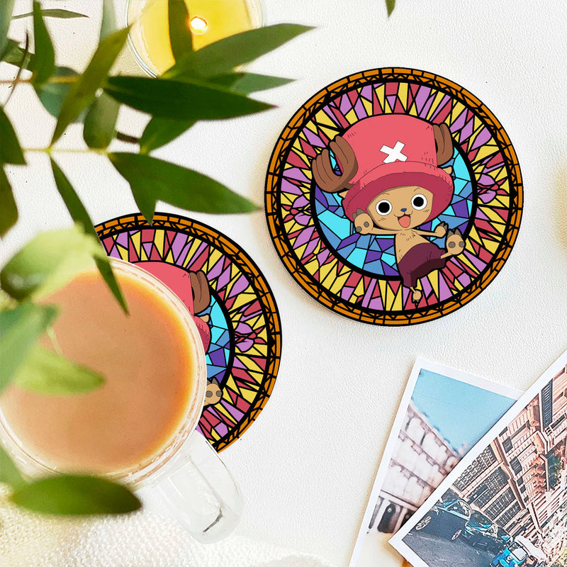 One Piece Chopper Stained Glass Decor Coaster - Gift Idea