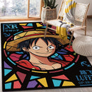 One Piece Luffy Stained Glass Rectangular Area Rug