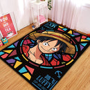 One Piece Luffy Stained Glass Rectangular Area Rug