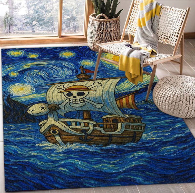 One Piece Starry Night Rectangular Area Rug