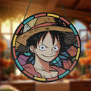 One Piece Luffy Anime Stained Glass Suncatcher