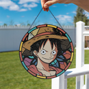 One Piece Luffy Anime Stained Glass Suncatcher