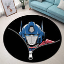 Optimus Prime Robot Zipper Stained Glass Round Rug