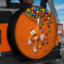 Orange Jeep M&M Chocolate Candy Spill Car Spare Tire Cover