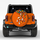 Orange Jeep M&M Chocolate Candy Spill Car Spare Tire Cover