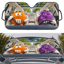 Orange & Purple M&M Chocolate Custom Car Windshield Sunshades