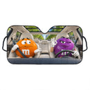Orange & Purple M&M Chocolate Custom Car Windshield Sunshades