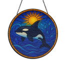 Orca Killer Whale Stained Glass Suncatcher