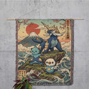 Oshawott Dewott Samurott Pokemon Japan Style Woven Throw Blanket